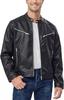 AL KHALID Black Leather Jacket Classy Men's Soft Genuine Lambskin Snap Collar Casual Biker