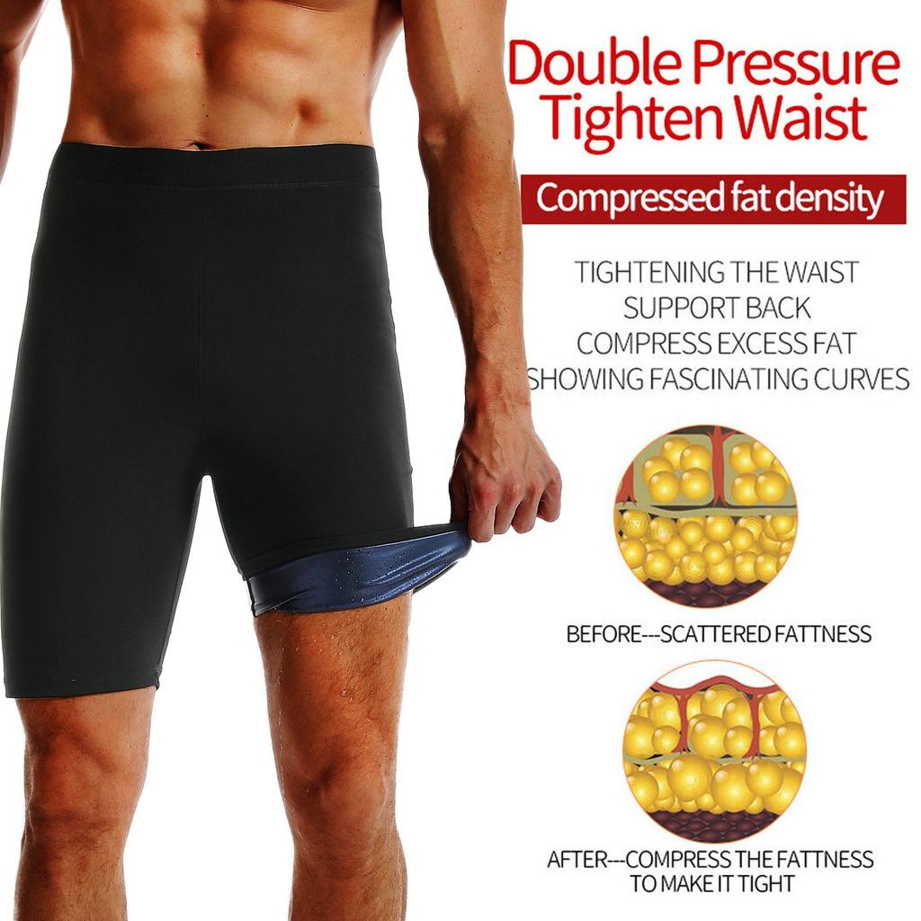 Мужские шорты для сауны, леггинсы для пота, термокапри, брюки-капри, улавливающие тепло, костюм для сауны, шорты для контроля живота, нижнее белье для похудения, трусики для тренировки тела