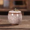 Cracked Ceramic Tea Caddies Coffee Canister Household Portable Travel Mini Porcelain Sealed Moisture-proof Storage Jar Home Deco