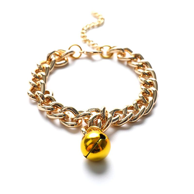 Ошейник для дрессировки собак, кошек, домашних животных, кубинская звено, толстая цепочка, ожерелье, золото, 6/8/10 дюймов