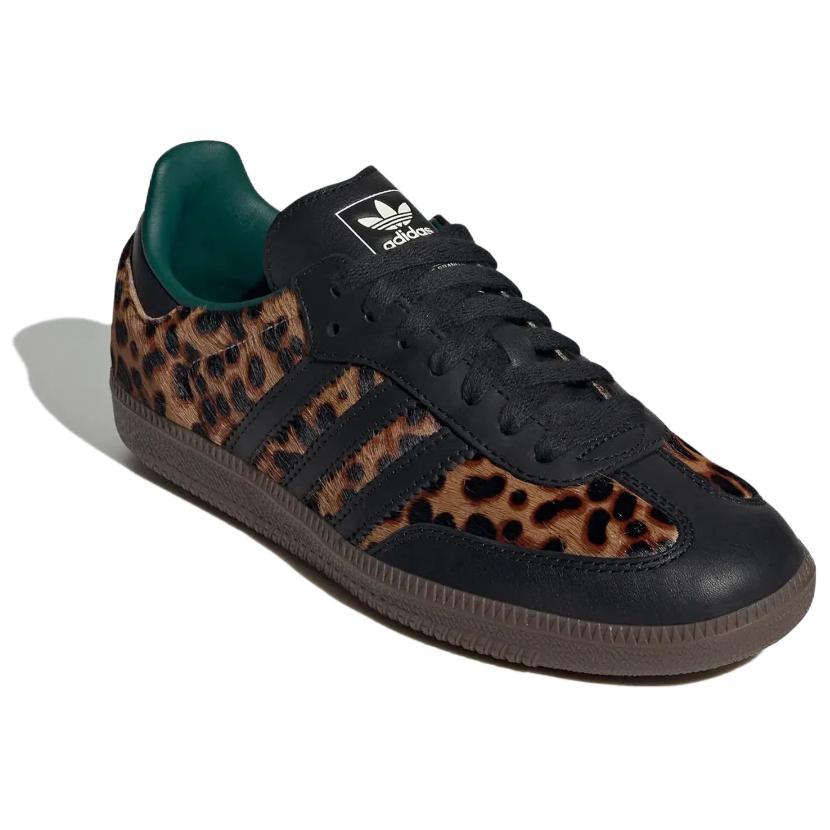 adidas Womens Samba OG 'Cheetah Pack - Collegiate Green' (women's sizes) Core Black / Collegiate Green / Cream White German Army Trainers JI2735