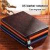 A5 Soft Leather Student Notebook, Diary, Work Notebook, Business Meeting Record Book, Subject Notes, Handbook, Horizontal Line Inner Page
