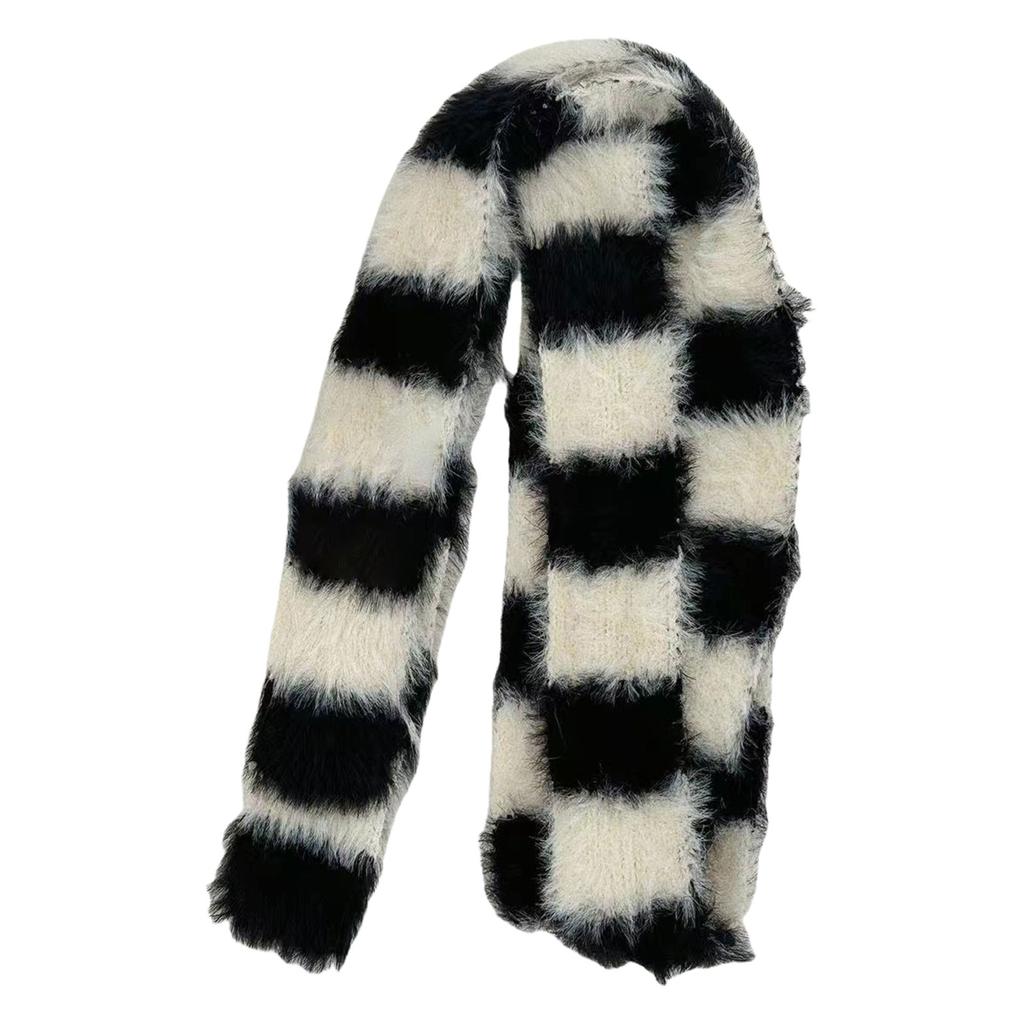 Fashion Striped Scarf for Winter Autumn Knitted Thin Neck Scarf for Women Outfit All Matching Casual Formal Long Scarf