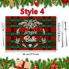 New Christmas Placemats Red Green Plaid Placemats Reversible Heat-Resistant Santa Claus Place mat for Xmas Home Decoration Gifts