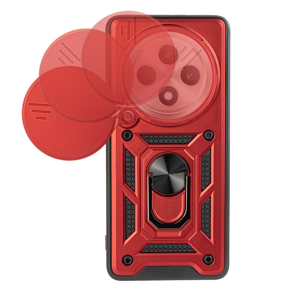 Armored case for Oppo Reno 12FS / 12F, CamShield Slide, red