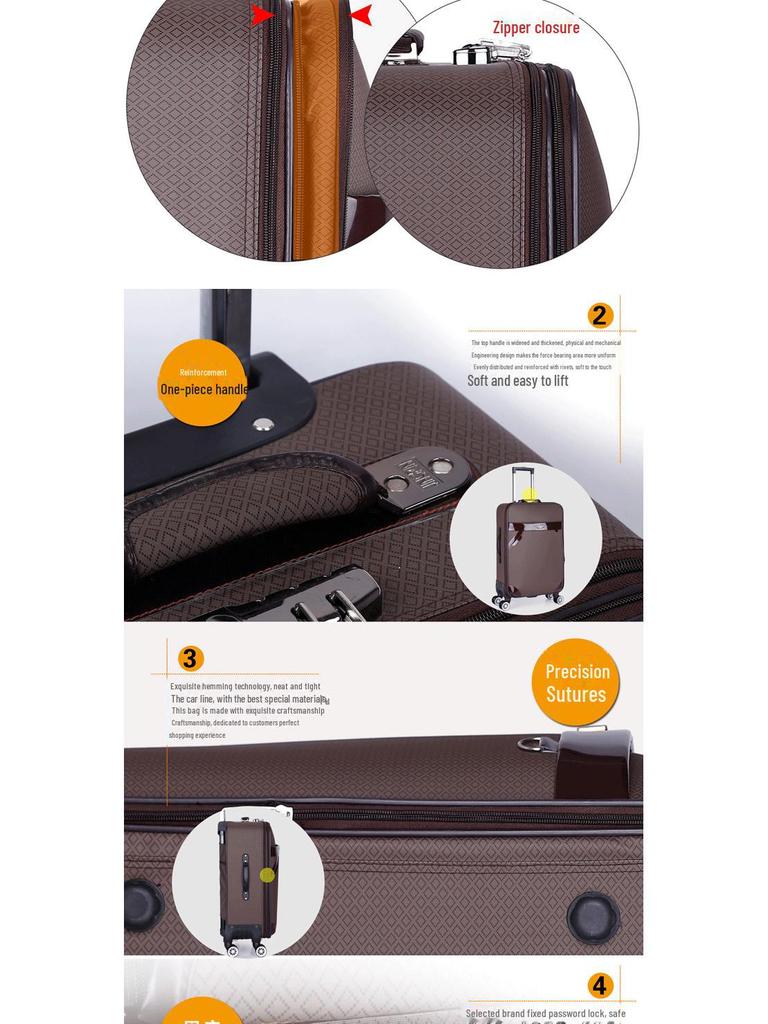 Универсальный деловой чемодан на колесах с замком — мужской и женский, 20", 24", 28" чемодан на колесиках для посадки