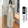 Wide-leg Pants Women's Autumn New Straight Drape Casual Loose Small Lazy Striped Pants