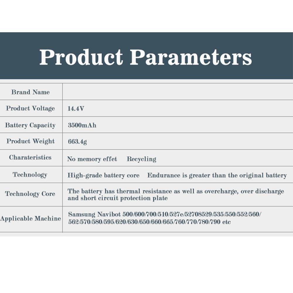 Sweeper Battery 14.4V 3500mAh Ni-MH Battery for IRobot Roomba 500 600 700 800 900 Series Vacuum Cleaner IRobot Roomba 600 620 650 700 770