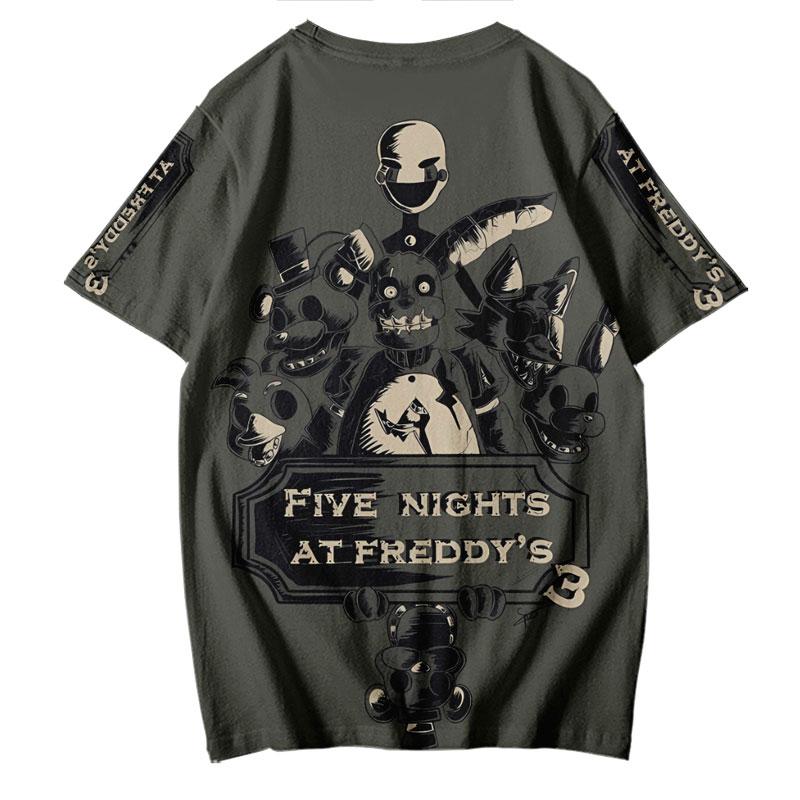 Футболка для мужчин, летняя одежда, фитнес Five Nights At Freddy's, мужская футболка с круглым вырезом в стиле аниме для мужчин, новые мужские футболки большого размера, топы
