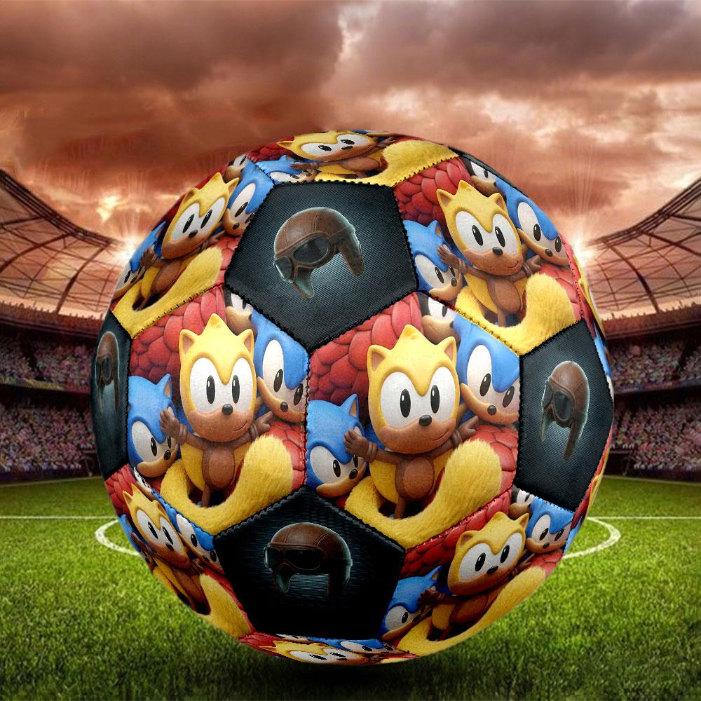 1pc Sonic the Hedgehog Soccer Ball Size 5 Indoor Soccer Ball Fashion Colorful Backyard Game - Great For Sports Fans Gift HE60