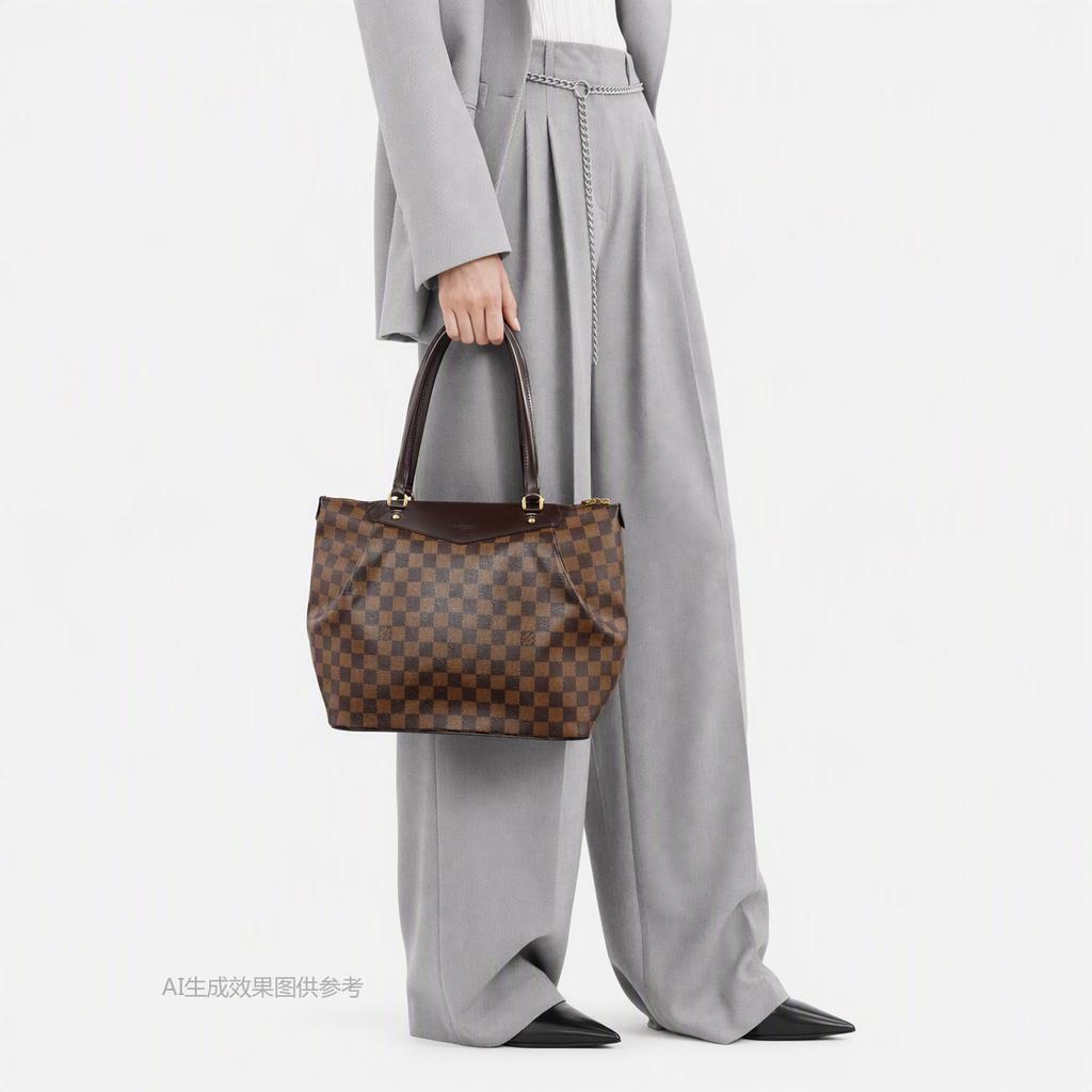 [Pre-Owned] Damier Canvas Large Tote Shoulder Bag - Very Good #16NB01D