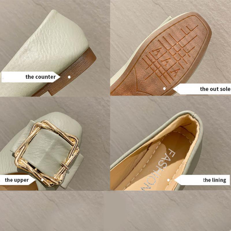 Весенние женские туфли-лодочки на плоской подошве с пряжкой спереди, на плоском каблуке с круглой головкой, дышащие и универсальные черные туфли-бобы на мягкой подошве цвета феи