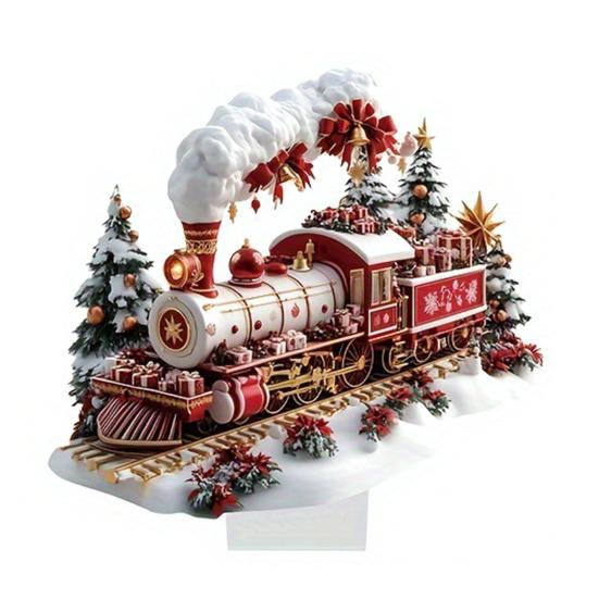 Зимний снежный домик акриловое украшение 2D плоский рождественский вертеп настольная вывеска рождественский домашний офис гостиная спальня книжная полка настольный орнамент