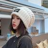 Женские шапки и кепки Осень-зима Большая вязаная шерстяная шапка-повязка Повседневная универсальная холодная теплая защита ушей Сложенная кепка