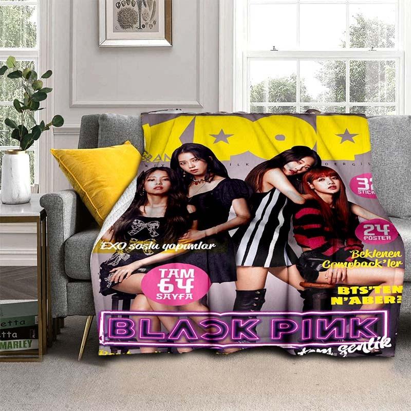 Фланелевое плюшевое современное одеяло Kpop Blackpink Fanart, коллекция фотографий, постер для весеннего фермерского дома