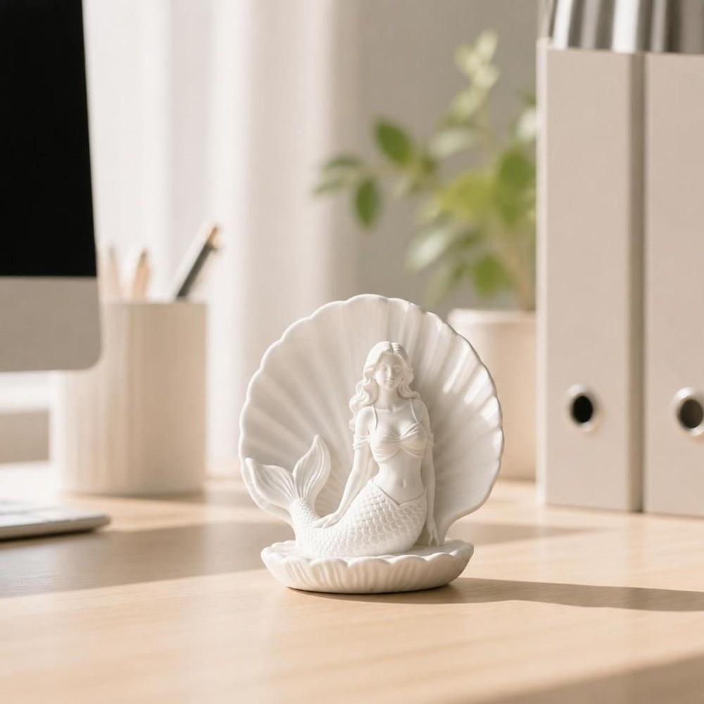 Light Luxury Mermaid In Shell Statue 3D Printed Desktop Decoration Mermaid Figurine Gift