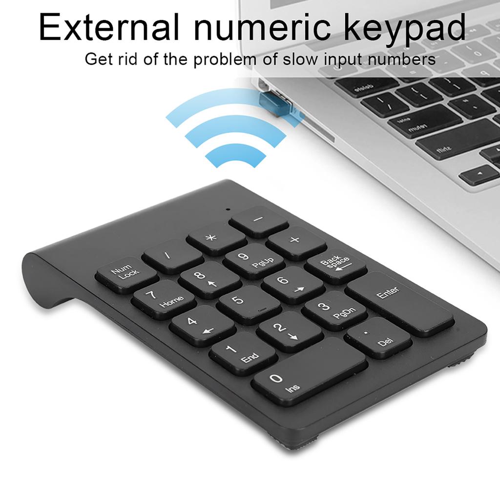Mini Keyboard Wireless Numeric Keypad 2.4G USB Ergonomic Lightweight PC Computer AccessoryBlack