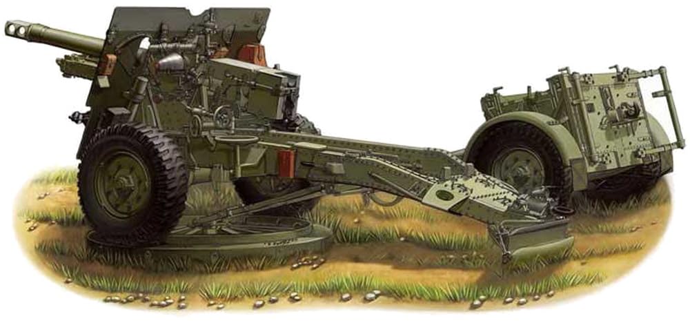 Bronco Model 1/35 Британская 25-фунтовая полевая пушка Mk.2/1 с боеприпасами и передком, Пластиковая модель CB35046