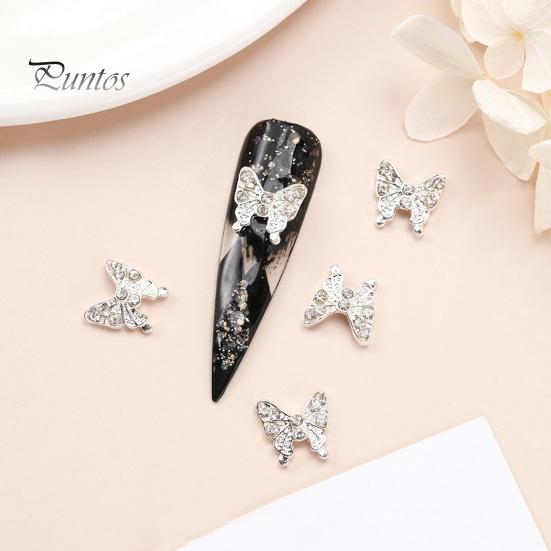 10 шт., подвески для ногтей в виде бабочек, блестящие стразы, инкрустация из искусственного кристалла, 3D подвески, аксессуары для маникюра «сделай сам», ювелирные изделия для дизайна ногтей, украшения для чехла для телефона, украшения для ногтей