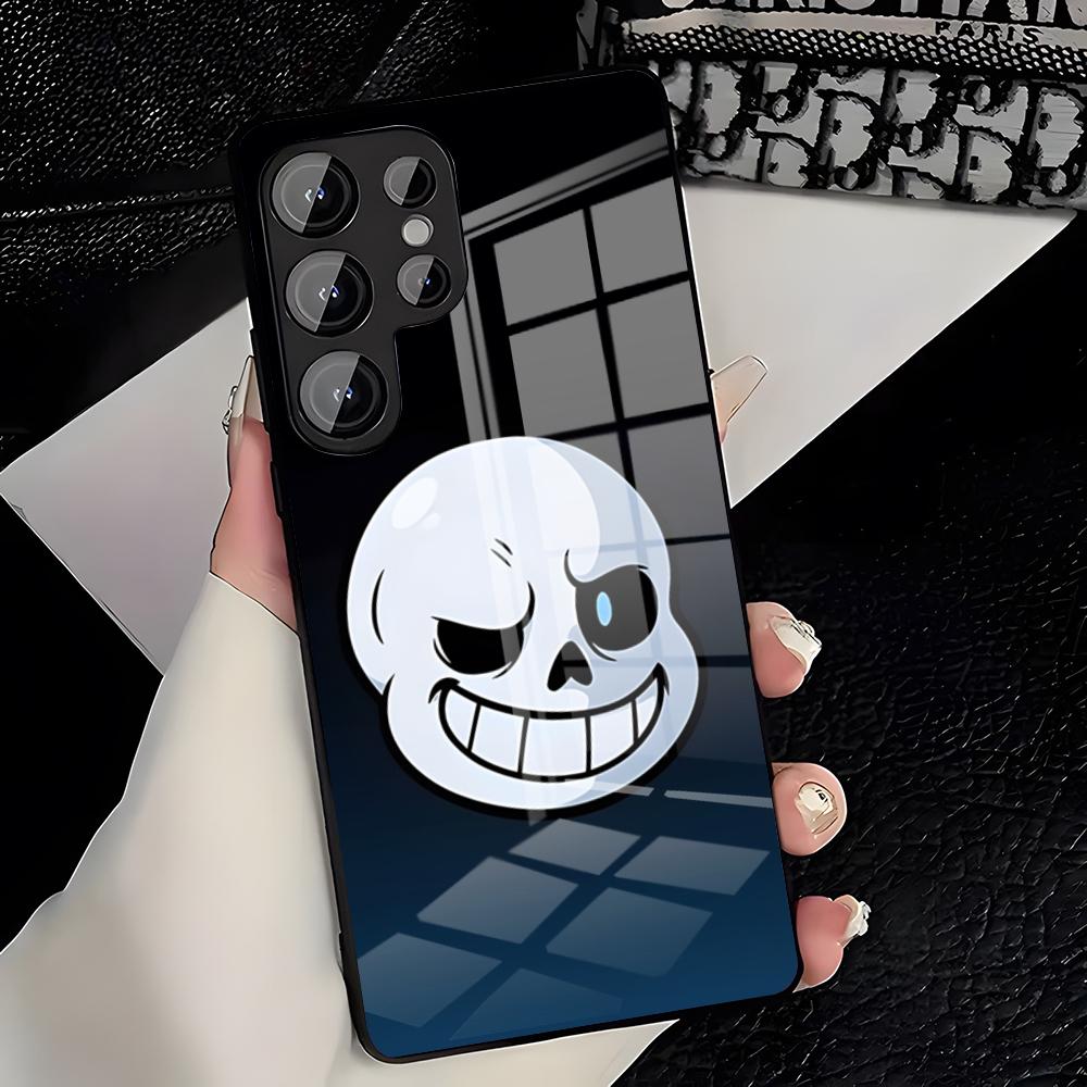 Чехол для телефона Sans Undertale для Samsung A25 A13 A33 5G A54 A36 A35 A56 A52 A14 Ударопрочная стеклянная крышка