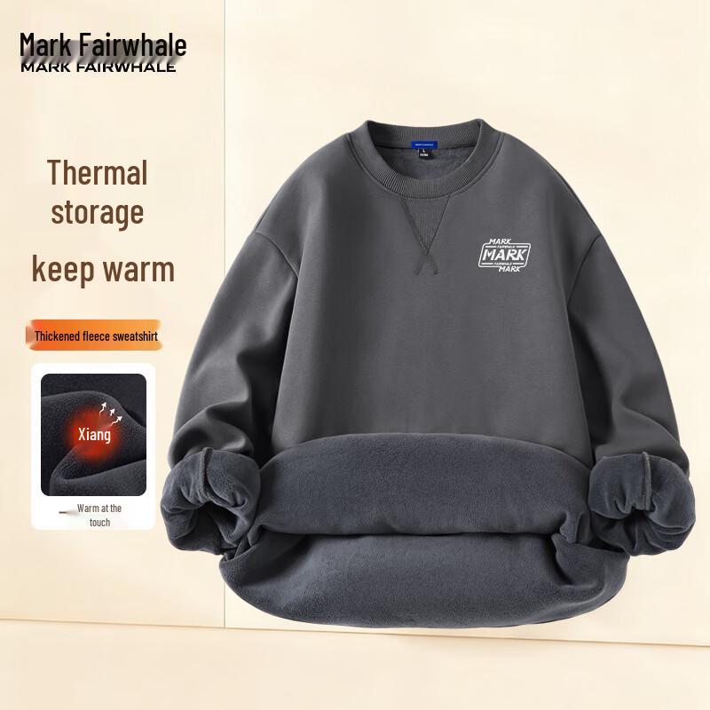 Мужской свитшот Mark Fairwhale с флисовой подкладкой, свободного кроя, с круглым вырезом