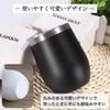 Vacuum insulated tumbler with lid, keeps drinks hot or cold, stainless steel, perfect for camping, large capacity, cute, 350ml, black