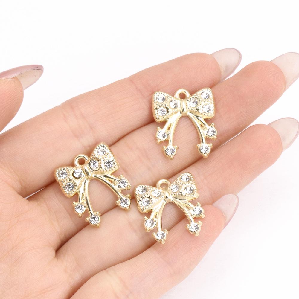 10Pcs Delicate Gold Color Zircon Flower Dragonfly Star Charms Pendants High Quality Diy Necklace Earrings Jewelry Accessories