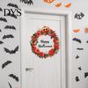 Creative Autumn Gift Ideas Halloween Wreath Wall Stickers, Happy Garland Decals, Retro Pumpkin Window Decals & Rose Waterproof PVC Decor for