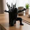 Plastic Ninja Warrior Pen Holder Stable Desktop Organizer Simulation Character Model  Gift Idea