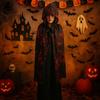 Костюм на Хэллоуин с пятнами крови, реквизит для косплея, клетчатая накидка с паутиной, День всех святых
