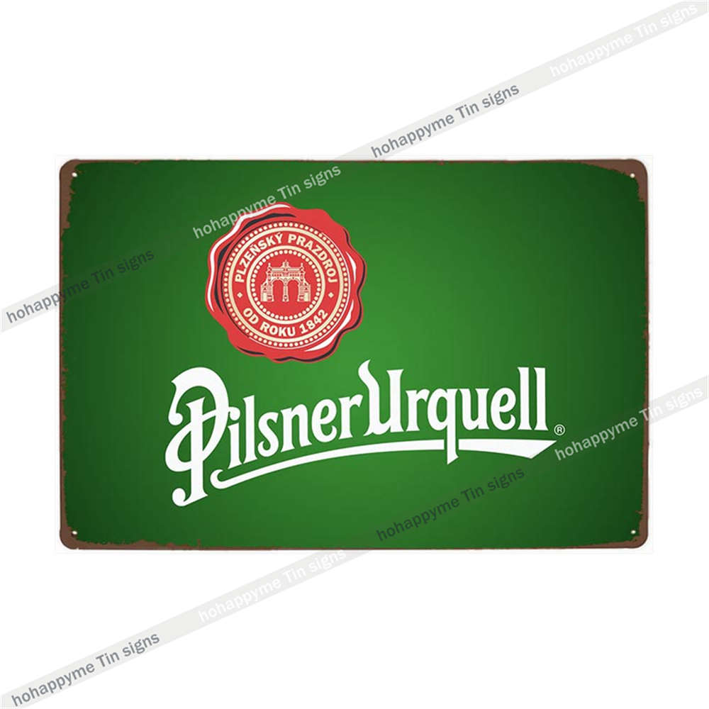 Pilsner Urquell Металлический Настенный Постер Бельгийское Пиво Знак Винтажный Бар Пещера Мужчины Клуб Жестяная Картина Декор Табличка Украшение 20x30см