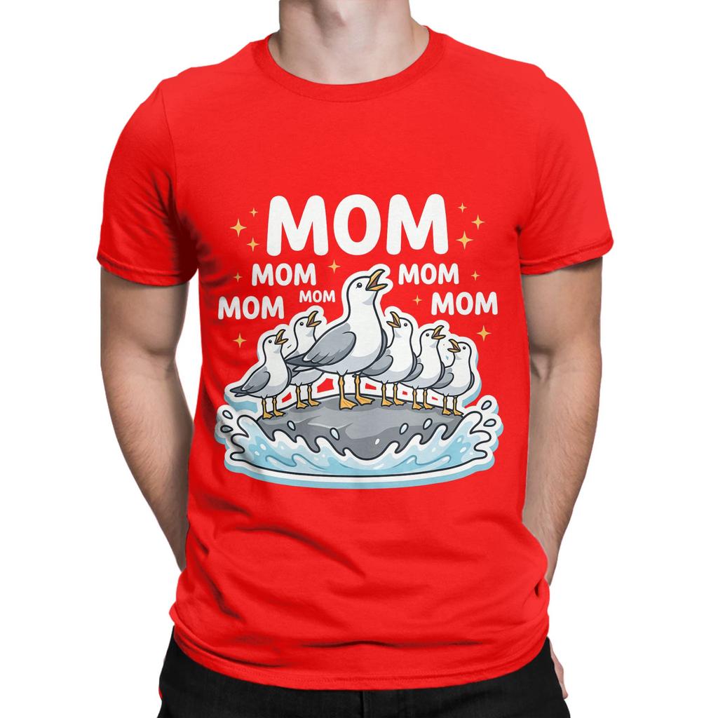 Unisexs Mom Seagull Funny Mama Seagulls Mothers Day T Shirt Pure Cotton Tops Sleeve Round Collar Tees New Arrival TShirts