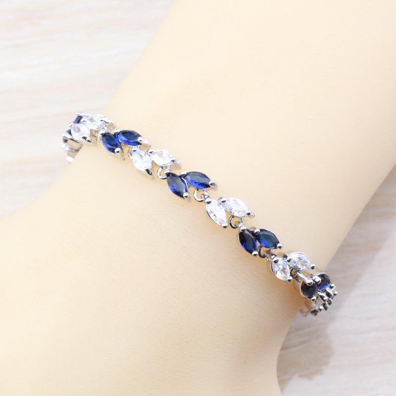 Blue Jewelry with Gem Set Pendant Earrings Necklace and Ring Lady Set