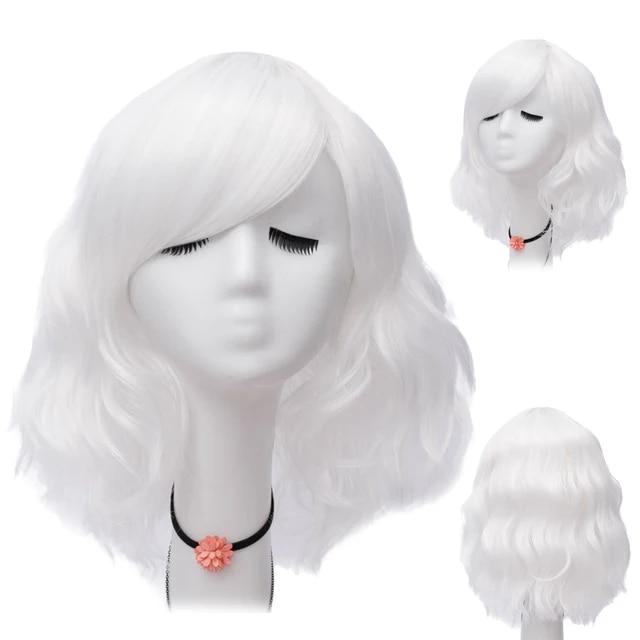 Short Bob Cosplay Wig for Women Synthetic Green Hair New Style Natural Supple Summer Heat Resistant Wig With Side Bangs