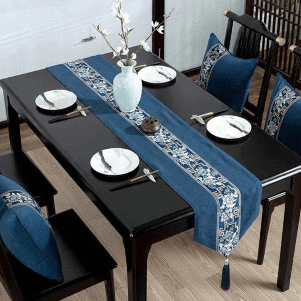 Chinese Style Floral Table Runner Vintage Tea Table Cloth Retro Table Flag Home Kitchen Use