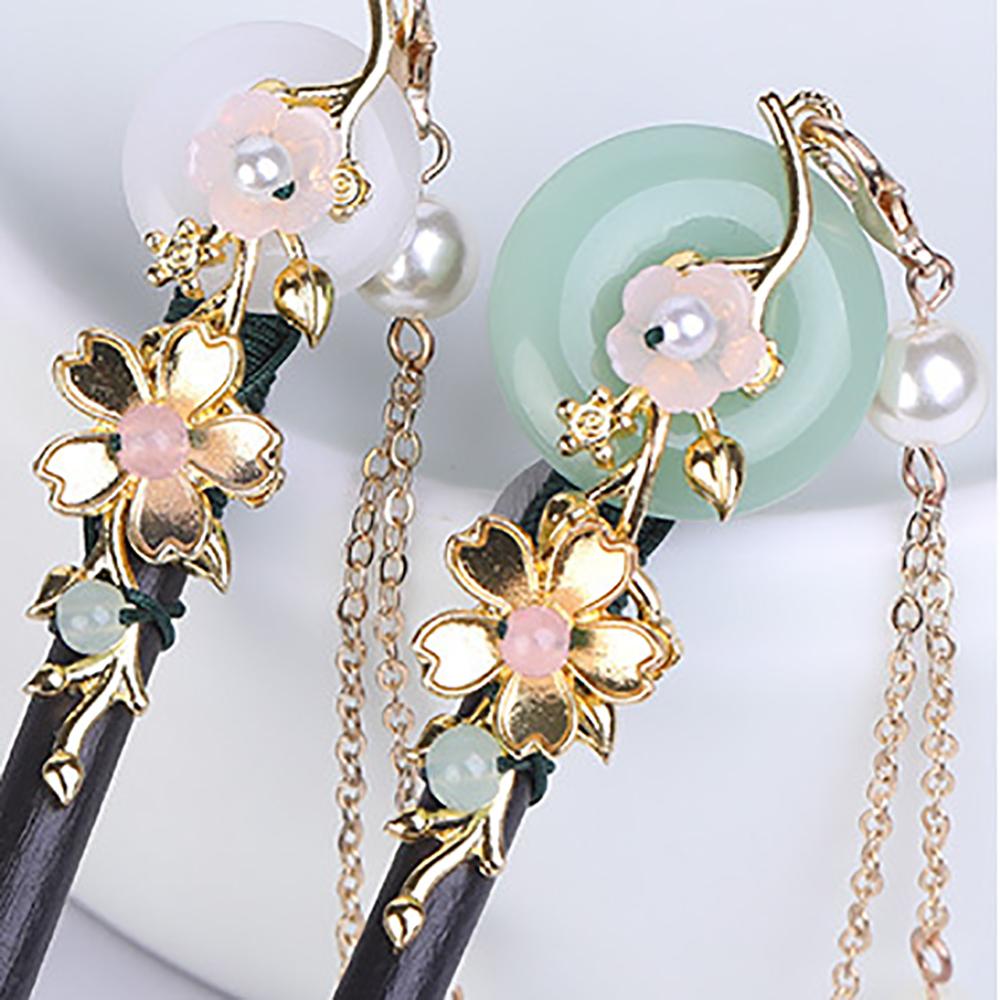 Disk Hair Chinese Style Women Ladies Hair Sticks Hair Accessories Flower Hairpins Wooden Hair Fork