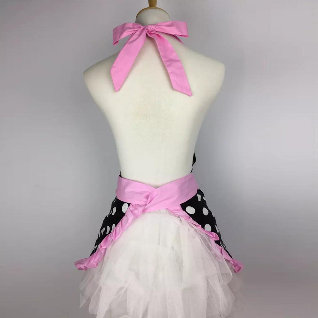 Кухонный фартук в стиле ретро с оборками в горошек, милый фартук, женский сексуальный фартук для шеф-повара, фартук для взрослых с карманами