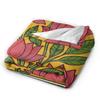 Warm Soft Blanket Kids Border Painting Art Flower Throw Blanket  Flannel Bedspread For Couch Chair Graphic Sofa Bed Cover