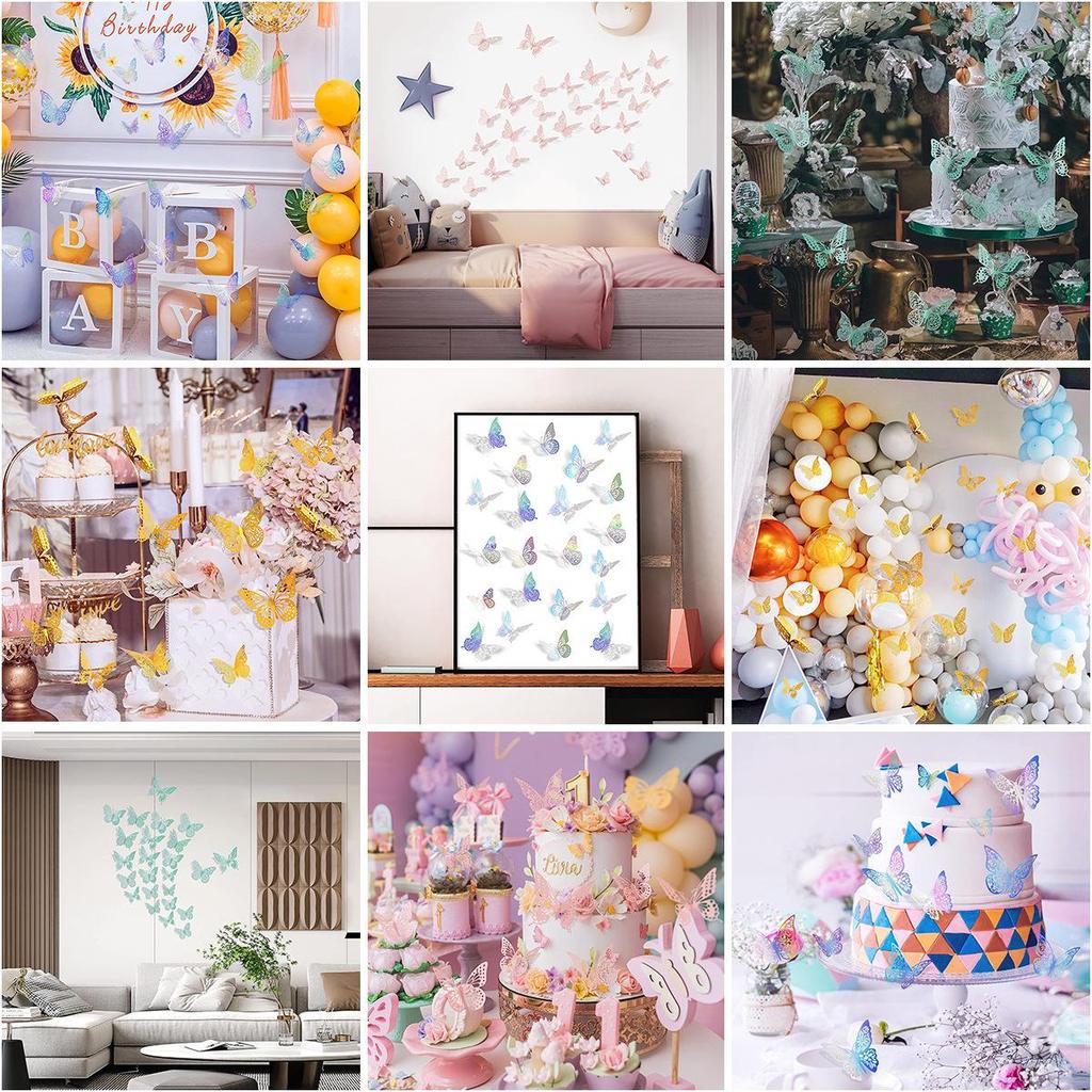 Украшения для вечеринки в виде 3D-бабочки: Наклейки на весеннюю тематику для детских дней рождения и свадеб
