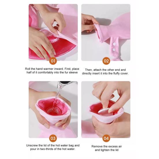 1400 мл U-образная грелка для горячей воды для облегчения боли в шее и плечах, герметичный ПВХ мешок для горячей воды