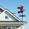 Witch Weather Vane Halloween Flying Witch Weathervane with Roof Mount Metal Direction Indicator for Outdoor Farm Yard Garden Decoration
