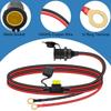 Xiatiaosann 2pcs Cigarette Lighter Socket - O-Ring Terminal Cable 14AWG /24V Fixed Screw Car