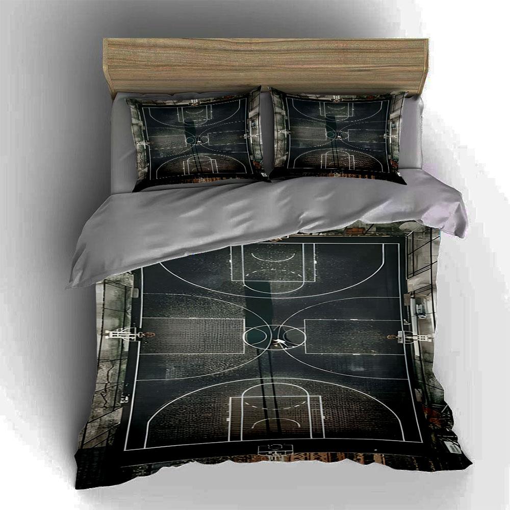 Basketball court design Bedding Duvet cover sets Duvet covers Pillowcases gifts (1 * Duvet Cover 2 * Pillowcases, without duvet insert)