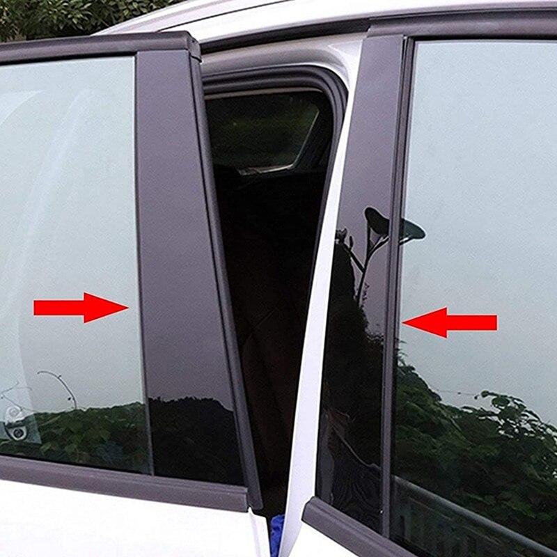 6Pcs for Toyota Yaris XP90 5-Door Hatchback 2006-2011 Door Window Pillar Posts Trim Molding Cover Stickers