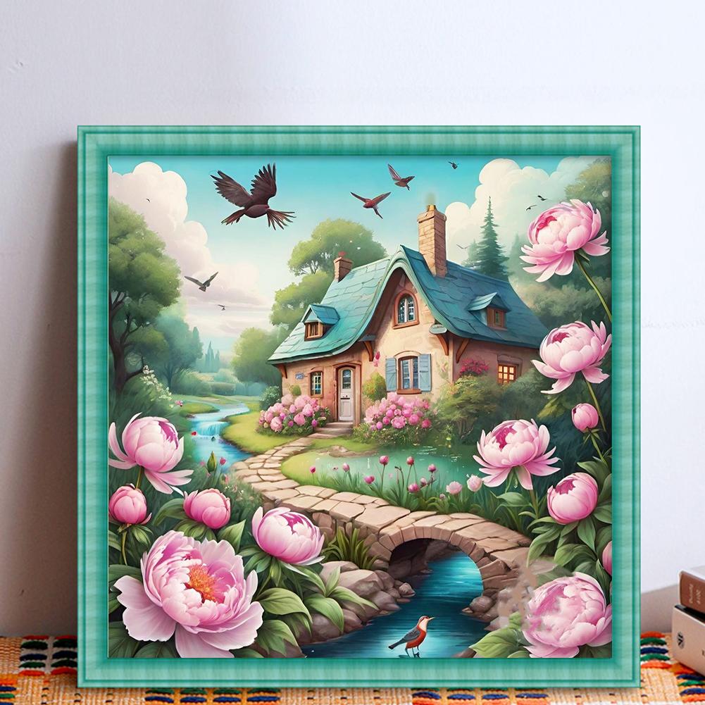 T0# Полная вышивка Эко-хлопковая нить 11CT Печатный цветок Набор для вышивки крестом Искусство