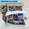 Skyline Blue Racing Spirit Speed Style 3PCS Bedding set,for 1pc Duvet Cover And 2pcs Pillowcases Perfect for Fan gift,Ideal for Bedroom, Dormitory