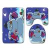 Christmas Shower Curtain Floor Mat Combination Four-Piece Set Bathroom Toilet Carpet Shower Room Mat Foot Mat