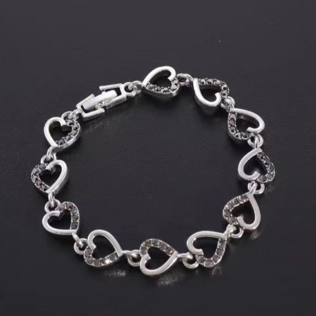 Full Zirconium Peach Heart Bracelet Accessories Show Temperament and All-match Women's Jewelry