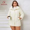 2023 New Plus Size Women Winter Jacket Hooded With Fur Thick Female Outwear Slant Pocket High-quality Women's Coat 1167