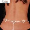 Tassel Mujer Сексуальная цепочка на талию Изящная цепочка на живот со стразами и кристаллами Сердце на спине Цепочка для танцев в бикини Летние украшения для тела